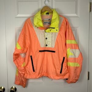80s Vintage White Stag Skiwear Colorful Neon Windbreaker Rain Jacket Retro M